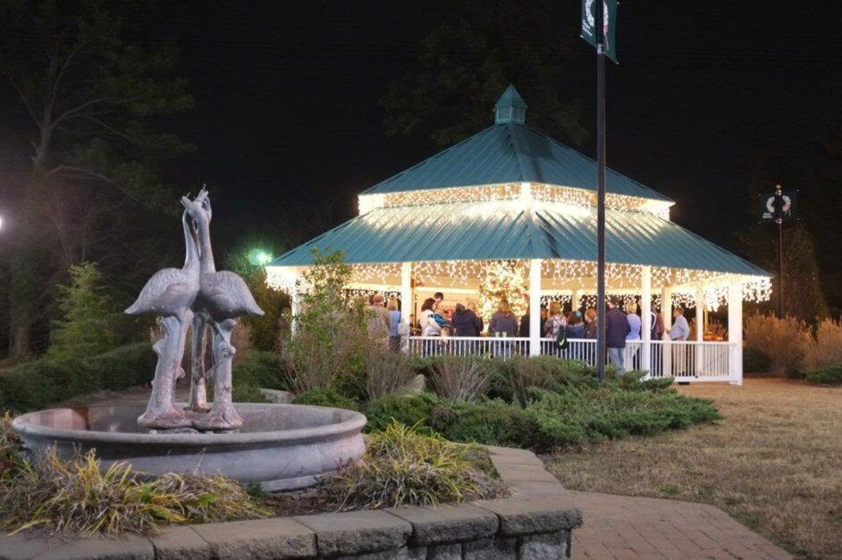 Rolesville Main Street Park Gazebo with lights